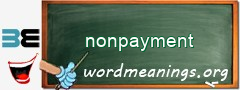 WordMeaning blackboard for nonpayment